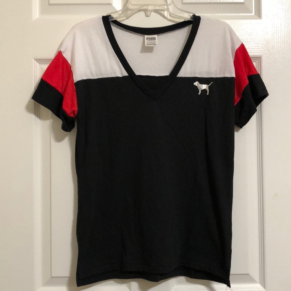 PINK V-neck T-shirt (size XS)